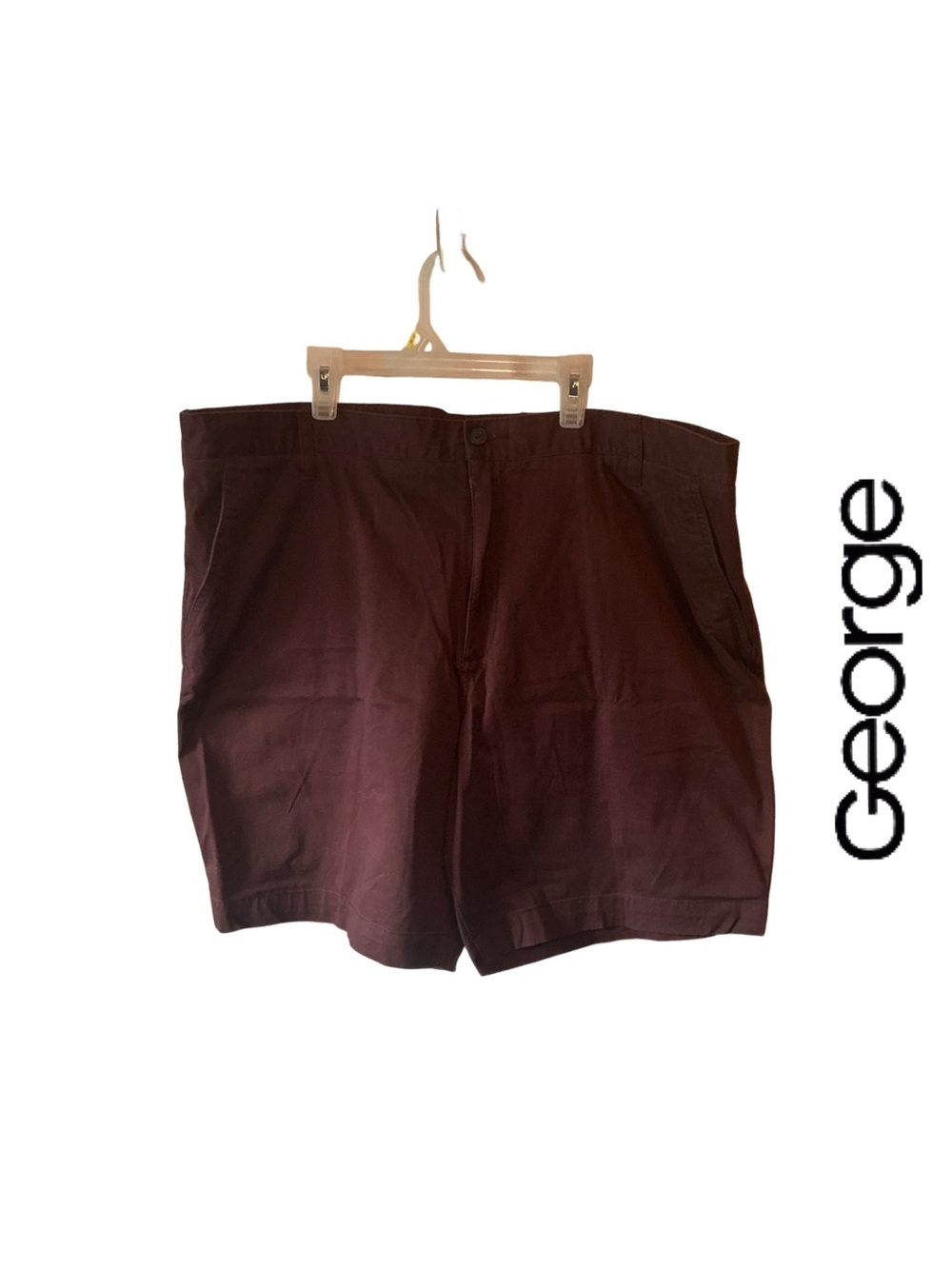 NWOT George Men's Dark Burgundy Flat Front Shorts